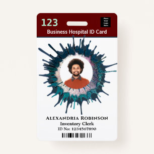 Custom Employee Photo Logo Bar Code Name ID Badge
