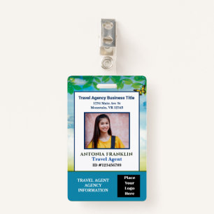 Custom Employee Photo Logo Bar Code Name ID Badge