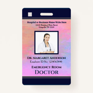 Custom Employee Photo Logo Bar Code Name ID Badge