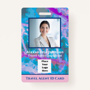 Custom Employee Photo Logo Bar Code Name ID Badge