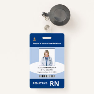 Custom Employee Photo Logo Bar Code Name ID Badge