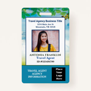 Custom Employee Photo Logo Bar Code Name ID Badge