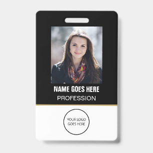 Custom Employee Photo Logo Bar Name ID Badge