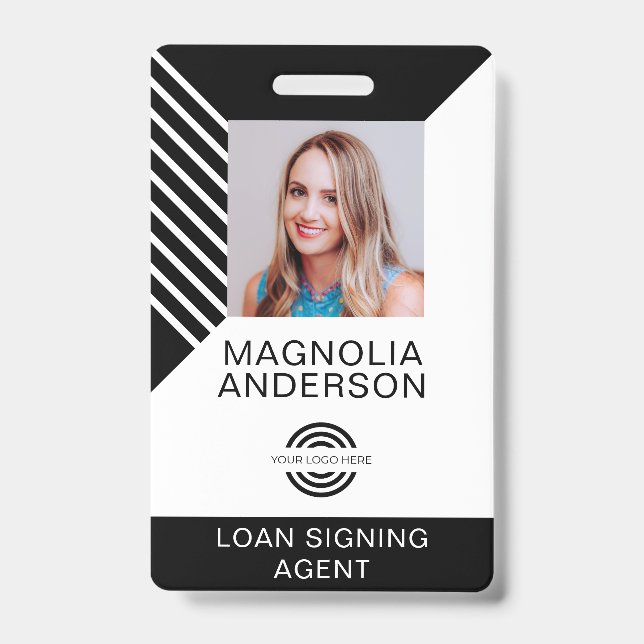 Custom Employee Photo Logo Barcode Name Badge ID Badge (Front)