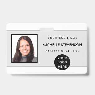 Custom Employee Photo Logo Barcode Name Badge ID Badge