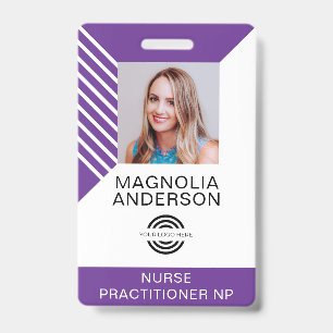 Custom Employee Photo Logo Barcode Name ID Badge
