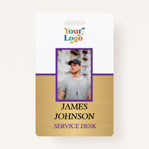 Custom Employee Photo Logo Name Badge ID Badge