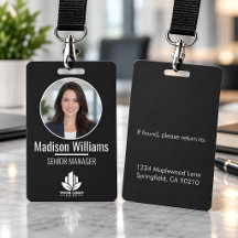 Custom Employee Photo Logo Name Black And White