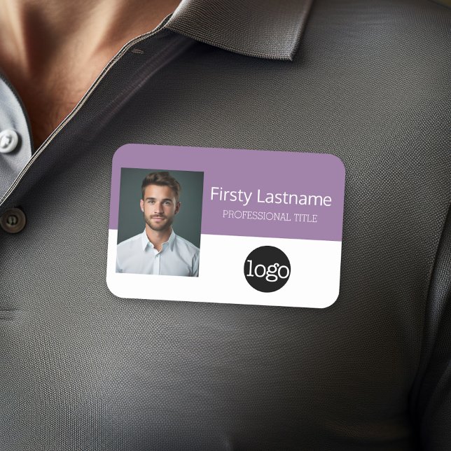 Custom Employee Photo, Logo, Name - Can edit colou Tag (Custom Employee Name Tag - Badge)