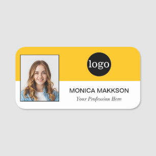 Custom Employee Photo, Logo, Name -Can edit colour Tag