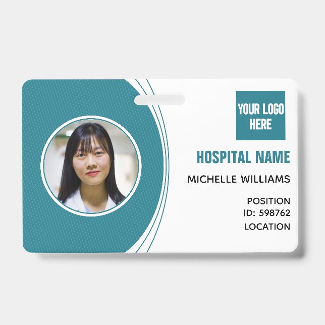 Custom employee photo logo name ID Badge (Front)