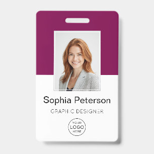 Custom Employee Photo, Logo, Name ID Badge