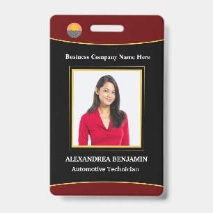 Custom Employee Photo Logo Name ID Card Badge