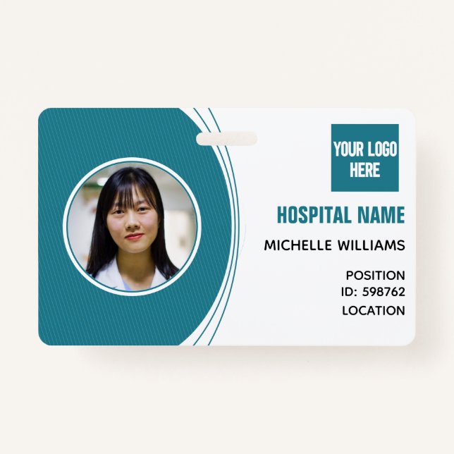 Custom employee photo logo name ID ID Badge (Front)