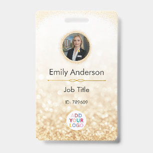 Custom Employee Photo Name Badge with Logo ID Badge