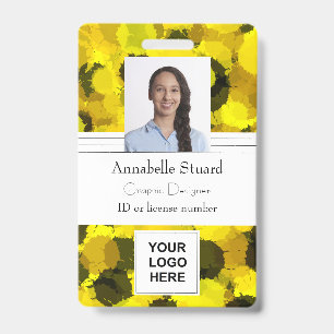 Custom Employee Photo Name Bar Code Company Logo ID Badge