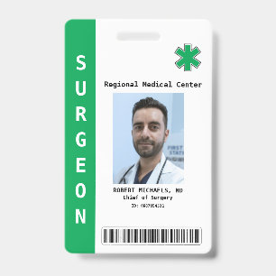 Custom Employee Photo, Name, Bar Code, Logo ID Badge
