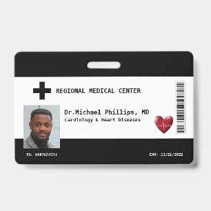 Custom Employee Photo, Name, Bar Code, Logo ID Badge