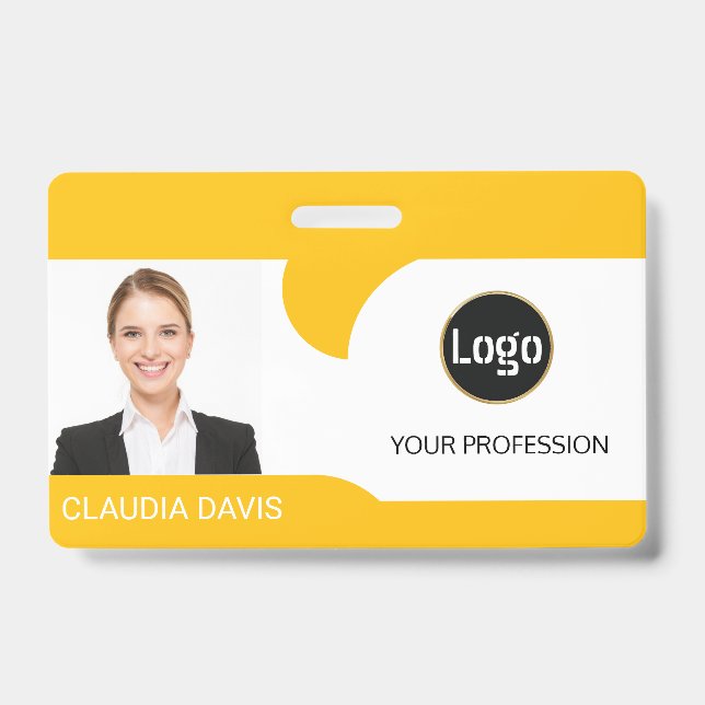 Custom Employee Photo,Name  ID Badge (Front)