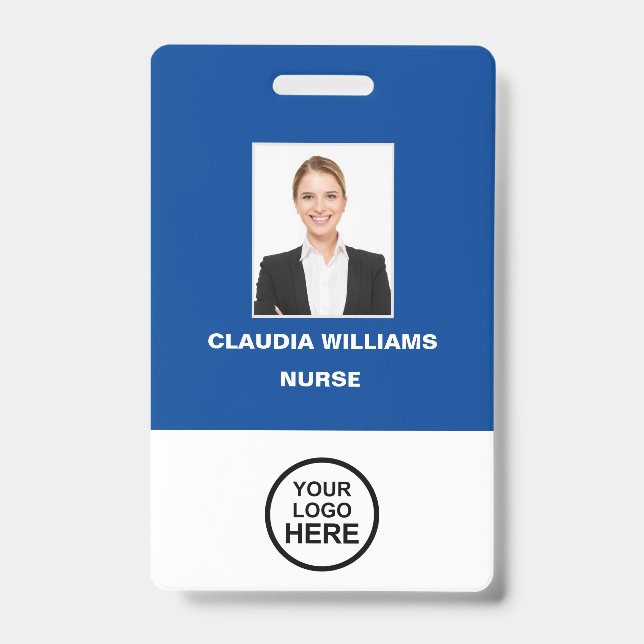 Custom Employee Photo,Name , Logo, Bar Code Badge ID Badge (Front)
