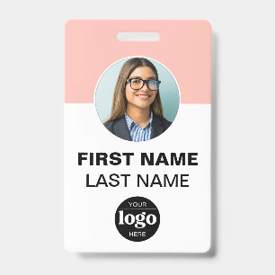 Custom Employee Photo Name, Logo, Bar Code ID Badge