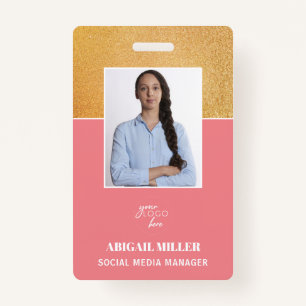 Custom Employee Photo Name & logo ID Badge