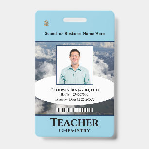 Custom Employee Photo Name Logo Teacher Custom ID Badge
