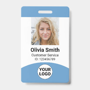 Custom Employee Photo Name Role ID Logo Barcode Badge