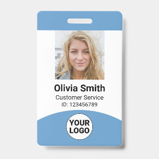 Custom Employee Photo Name Role ID Logo Barcode Badge