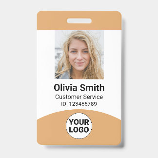 Custom Employee Photo Name Role ID Logo Barcode Badge