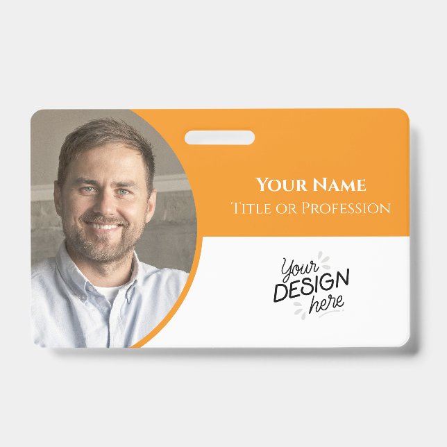 Custom Employee, Photo, Name, Title, Logo, Barcode ID Badge (Front)