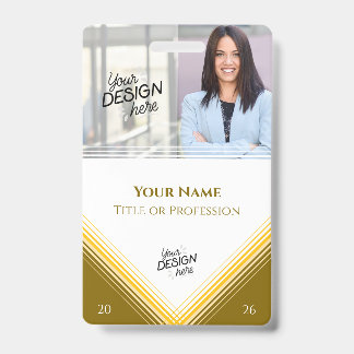 Custom Employee, Photo, Name, Title, Logo, Barcode ID Badge