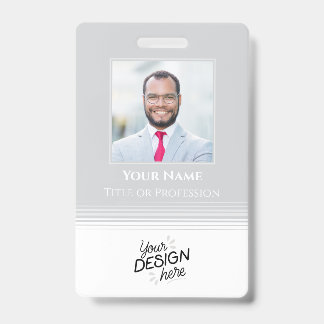 Custom Employee, Photo, Name, Title, Logo, Barcode ID Badge