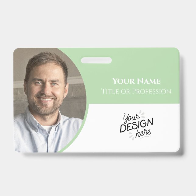 Custom Employee, Photo, Name, Title, Logo, Barcode ID Badge (Front)