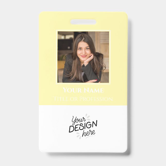 Custom Employee, Photo, Name, Title, Logo, Barcode ID Badge (Front)