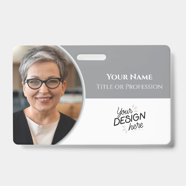 Custom Employee, Photo, Name, Title, Logo, Barcode ID Badge (Front)