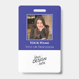 Custom Employee, Photo, Name, Title, Logo, Barcode ID Badge