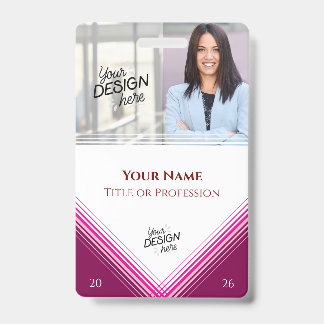 Custom Employee, Photo, Name, Title, Logo, Barcode ID Badge