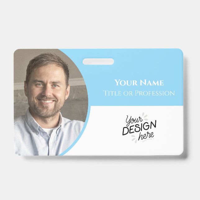 Custom Employee, Photo, Name, Title, Logo, Barcode ID Badge (Front)
