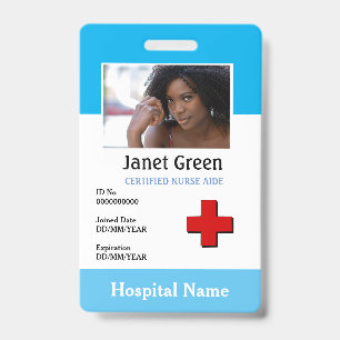 Custom Employee Photo Nurse Doctor Name Logo ID Badge