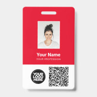 Custom Employee Photo, Qr and Bar Code, Logo, Name