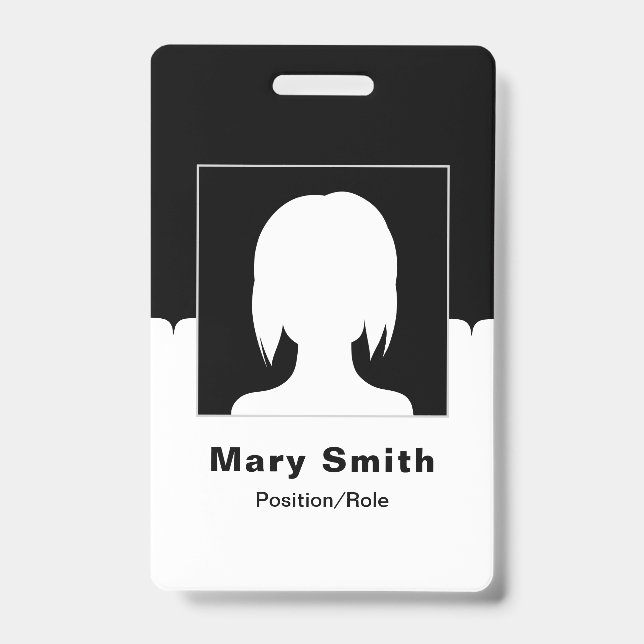Custom Employee Photo, QR Code, Logo, Name Badge ID Badge (Front)