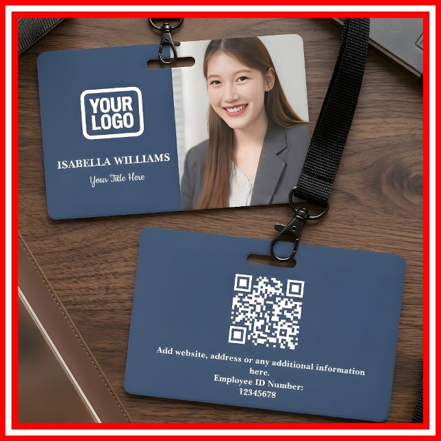 Custom Employee Photo, QR Code, Logo, Name Badge ID Badge (Creator Uploaded)