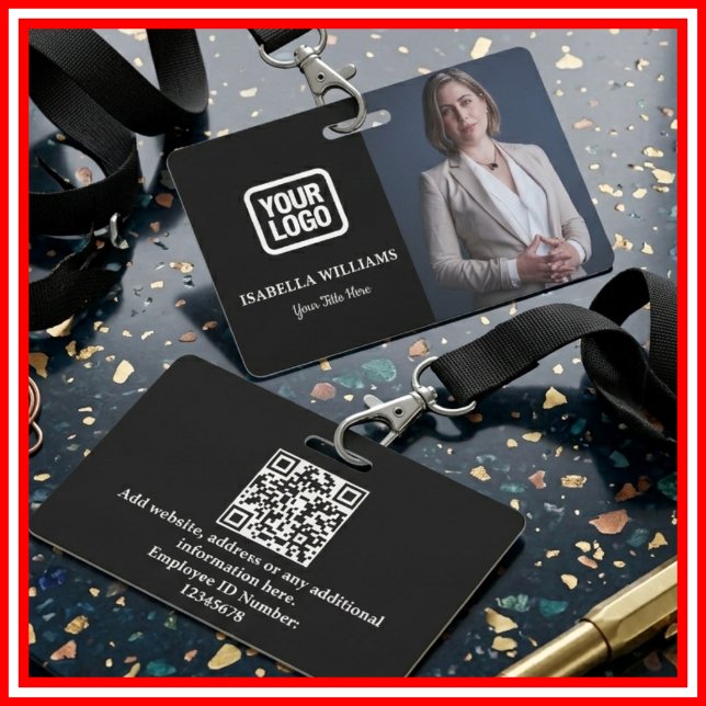 Custom Employee Photo, QR Code, Logo, Name Badge ID Badge (Creator Uploaded)