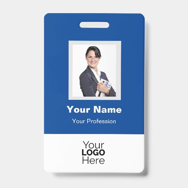Custom Employee Photo, QR Code, Logo, Name Badge ID Badge (Front)