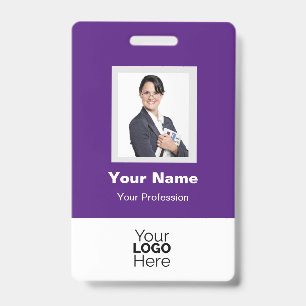 Custom Employee Photo, QR Code, Logo, Name Badge ID Badge