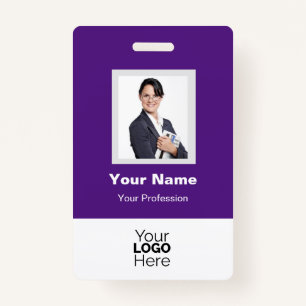 Custom Employee Photo, QR Code, Logo, Name Badge ID Badge