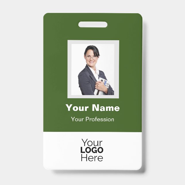 Custom Employee Photo, QR Code, Logo, Name Badge ID Badge (Front)
