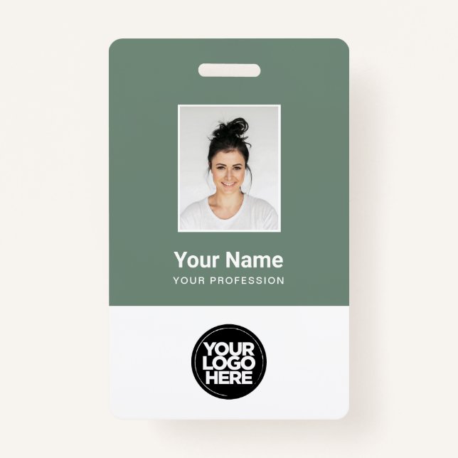 Custom Employee Photo, Qr Code, Logo, Name ID Badge (Front)