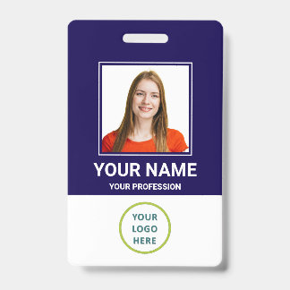 Custom Employee Photo, Qr Code, Logo, Name ID Badge